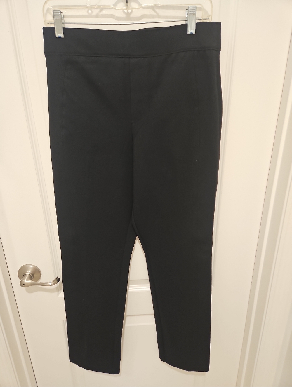 SPANX Black Ponte Pull-On Ankle Pants Women’s Medium Petite Slim Stretch